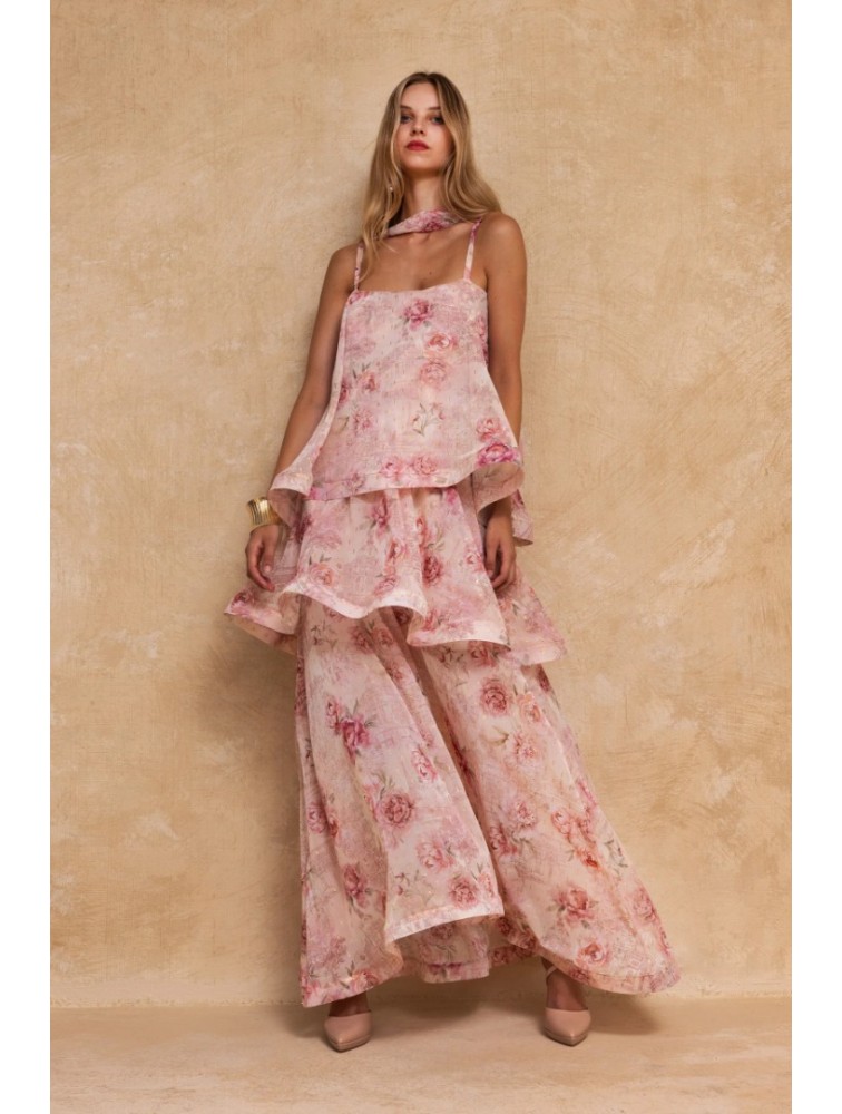 MYA COLLECTION Paloma Dress Φλοράλ Μάξι Φόρεμα