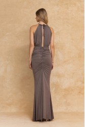 MYA COLLECTION Petra Dress Γκρι Καφέ Φόρεμα