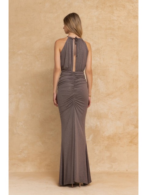 MYA COLLECTION Petra Dress Γκρι Καφέ Φόρεμα