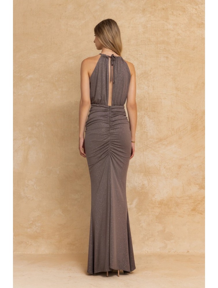 MYA COLLECTION Petra Dress Γκρι Καφέ Φόρεμα