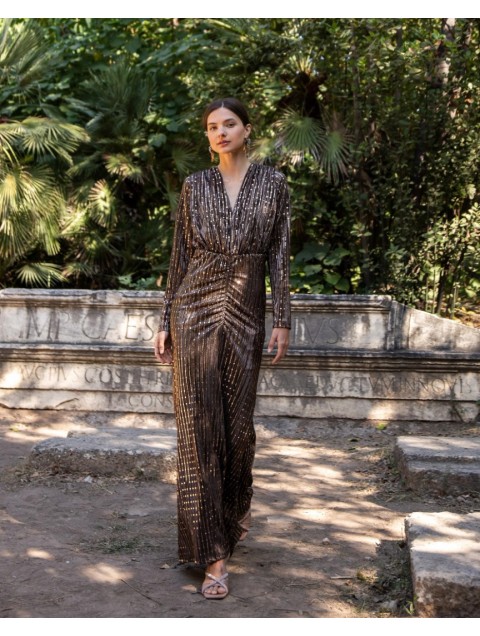 MYA COLLECTION Vigilo Dress Brown MYA COLLECTION Vigilo Dress Brown