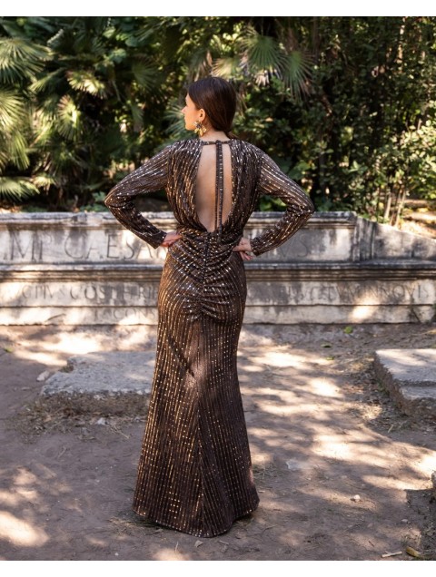 MYA COLLECTION Vigilo Dress Brown MYA COLLECTION Vigilo Dress Brown