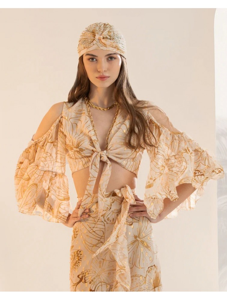 MYA COLLECTION Dorcas Top Χρυσό Τοπ