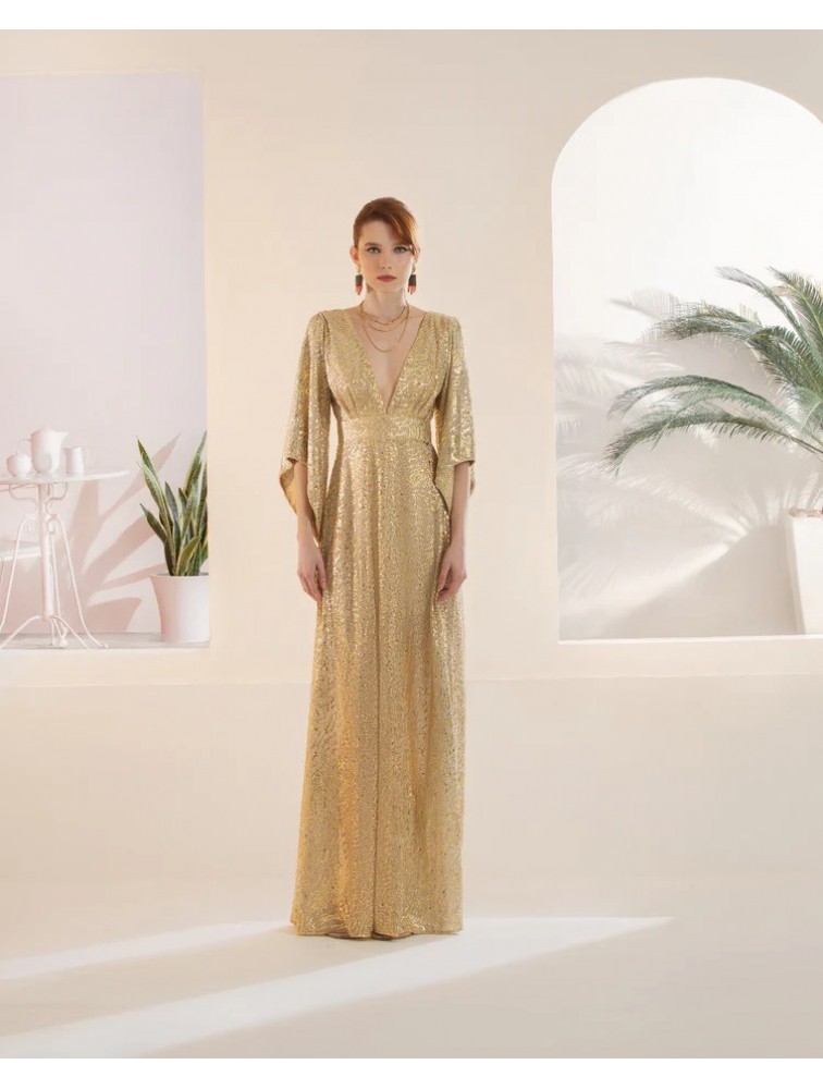 MYA COLLECTION Mazarine Dress Χρυσό Φόρεμα