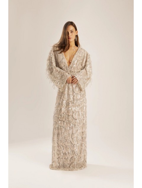 MYA COLLECTION Dianara Maxi Dress Ecru