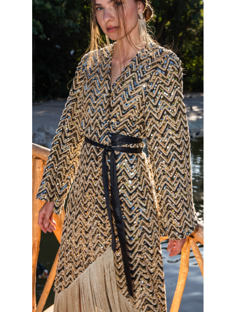 MYA COLLECTION Kimono Dress Χρυσό Κιμονό