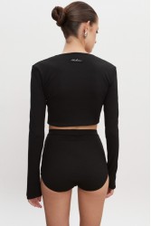 NADIA RAPTI Bite Crop Top Black Μαύρο Κροπ Τοπ