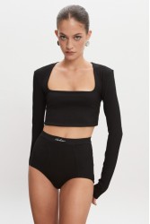 NADIA RAPTI Bite Crop Top Black Μαύρο Κροπ Τοπ