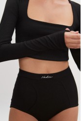 NADIA RAPTI Bite Crop Top Black Μαύρο Κροπ Τοπ