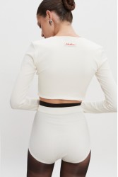 NADIA RAPTI Bite Crop Top Off White Λευκό Κροπ Τοπ