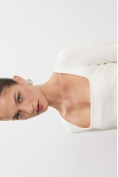 NADIA RAPTI Bite Crop Top Off White Λευκό Κροπ Τοπ