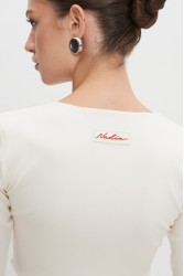 NADIA RAPTI Bite Crop Top Off White Λευκό Κροπ Τοπ