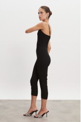 NADIA RAPTI California Capri Jumpsuit Black Μαύρη Ολόσωμη Φόρμα