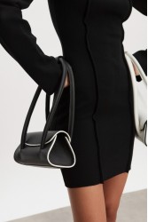 NADIA RAPTI Cruella Leather Bag Black