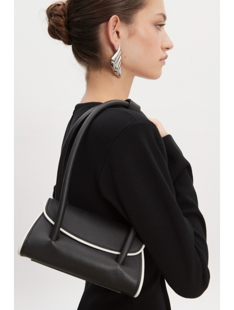 NADIA RAPTI Cruella Leather Bag Black