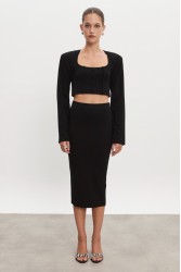 NADIA RAPTI Heaven Knitted Cardigan Top Black Μαύρη Πλεκτή Ζακέτα