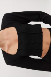 NADIA RAPTI Heaven Knitted Cardigan Top Black Μαύρη Πλεκτή Ζακέτα