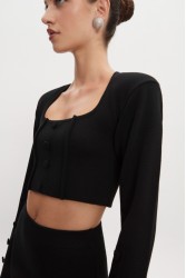 NADIA RAPTI Heaven Knitted Cardigan Top Black Μαύρη Πλεκτή Ζακέτα