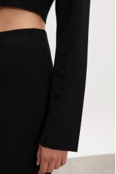NADIA RAPTI Heaven Knitted Cardigan Top Black Μαύρη Πλεκτή Ζακέτα