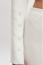 NADIA RAPTI Heaven Knitted Cardigan Top Off White Λευκή Πλεκτή Ζακέτα