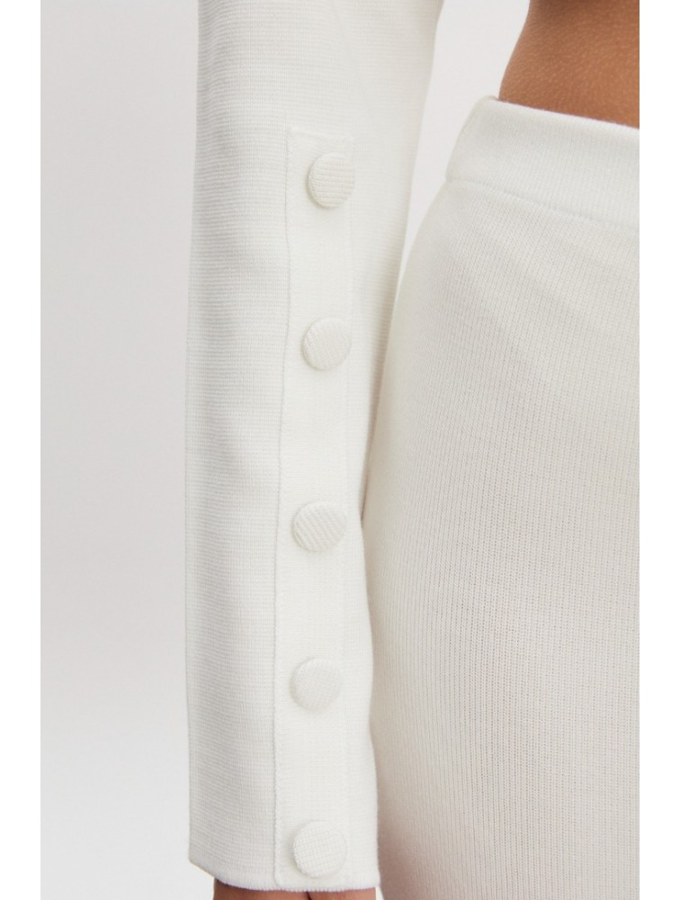 NADIA RAPTI Heaven Knitted Cardigan Top Off White Λευκή Πλεκτή Ζακέτα
