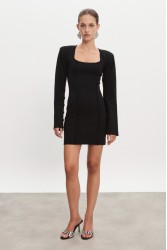 NADIA RAPTI Heaven Knitted Mini Dress Black Μαύρο Πλεκτό Μίνι Φόρεμα