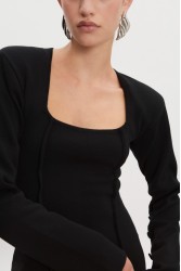 NADIA RAPTI Heaven Knitted Mini Dress Black Μαύρο Πλεκτό Μίνι Φόρεμα