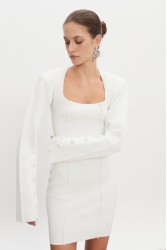 NADIA RAPTI Heaven Knitted Mini Dress Off White Λευκό Πλεκτό Μίνι Φόρεμα