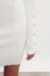 NADIA RAPTI Heaven Knitted Mini Dress Off White Λευκό Πλεκτό Μίνι Φόρεμα