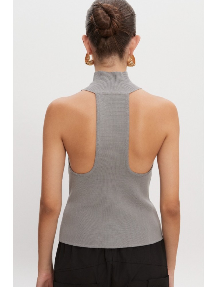 NADIA RAPTI Heaven Knitted Top Grey