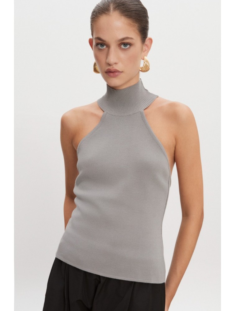 NADIA RAPTI Heaven Knitted Top Grey