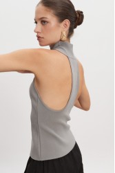 NADIA RAPTI Heaven Knitted Top Grey