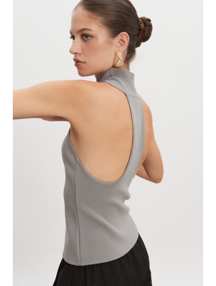 NADIA RAPTI Heaven Knitted Top Grey