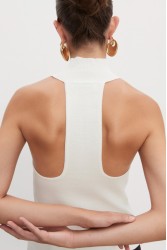 NADIA RAPTI Heaven Knitted Top Off White Λευκό Πλεκτό Τοπ