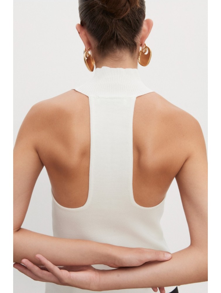 NADIA RAPTI Heaven Knitted Top Off White Λευκό Πλεκτό Τοπ