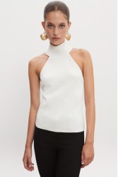 NADIA RAPTI Heaven Knitted Top Off White Λευκό Πλεκτό Τοπ