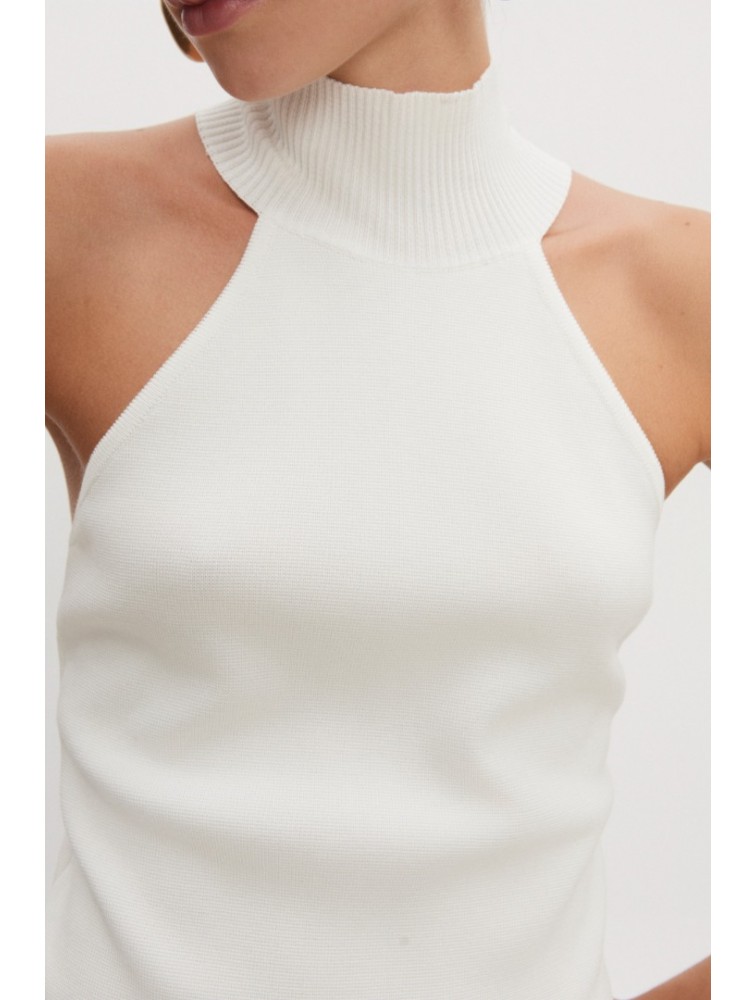 NADIA RAPTI Heaven Knitted Top Off White Λευκό Πλεκτό Τοπ