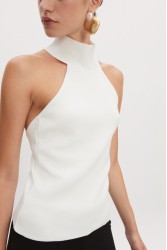 NADIA RAPTI Heaven Knitted Top Off White Λευκό Πλεκτό Τοπ