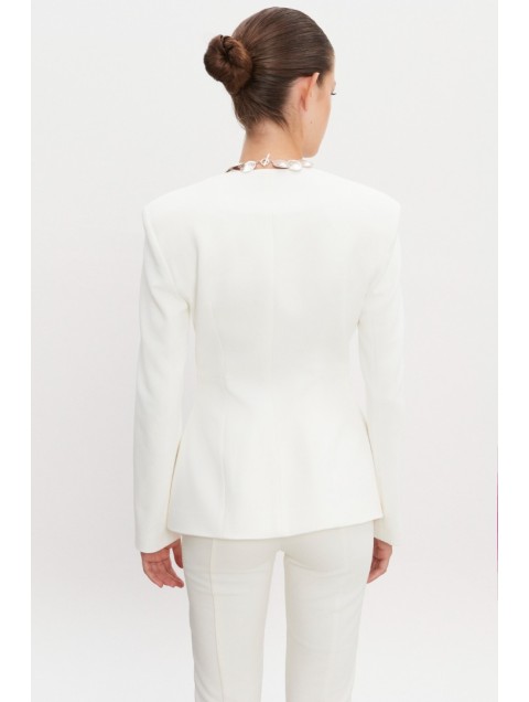 NADIA RAPTI Hourglass Blazer Off White Λευκό Σακάκι