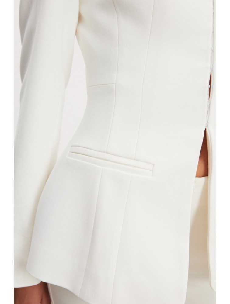 NADIA RAPTI Hourglass Blazer Off White Λευκό Σακάκι