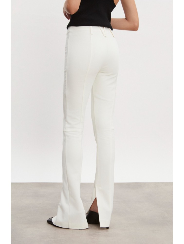 NADIA RAPTI Hourglass Skinny Trousers Off White Λευκό Παντελόνι