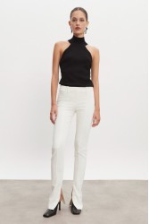 NADIA RAPTI Hourglass Skinny Trousers Off White Λευκό Παντελόνι