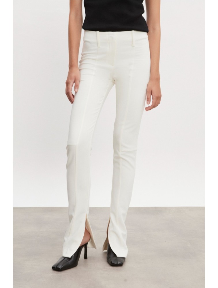 NADIA RAPTI Hourglass Skinny Trousers Off White Λευκό Παντελόνι