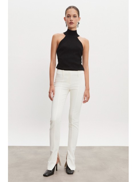 NADIA RAPTI Hourglass Skinny Trousers Off White Λευκό Παντελόνι