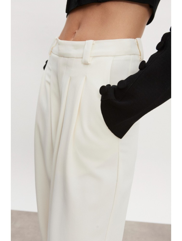 NADIA RAPTI Hourglass Trousers Off White Women/Men Λευκό Παντελόνι