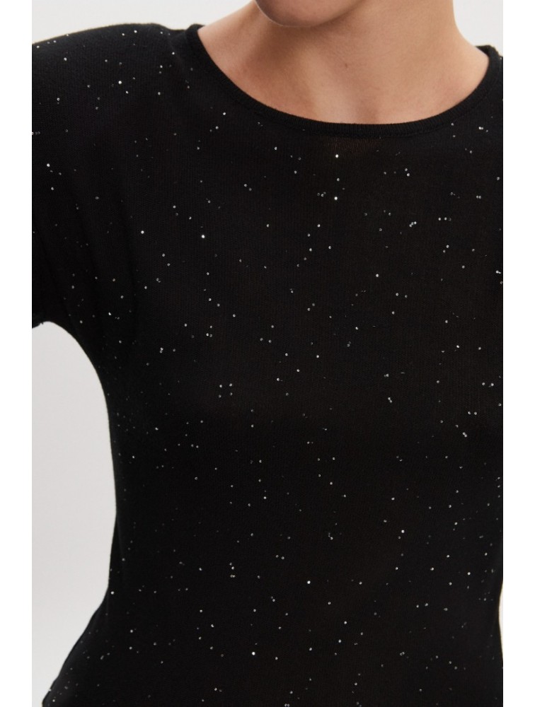 NADIA RAPTI Magnetic Knitted Bodysuit Black Μαύρο Κορμάκι