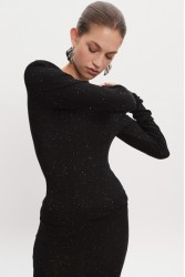 NADIA RAPTI Magnetic Knitted Bodysuit Black Μαύρο Κορμάκι