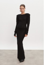 NADIA RAPTI Magnetic Knitted Bodysuit Black Μαύρο Κορμάκι