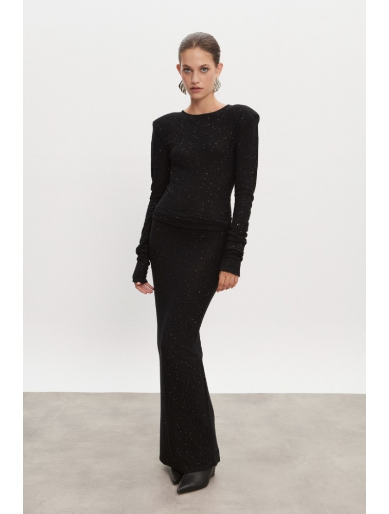 NADIA RAPTI Magnetic Knitted Bodysuit Black Μαύρο Κορμάκι