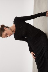 NADIA RAPTI Magnetic Knitted Bodysuit Black Μαύρο Κορμάκι